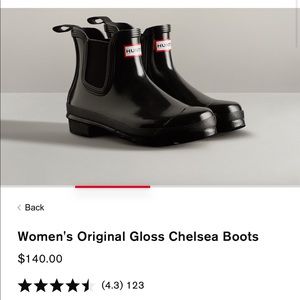 HUNTER Women's Original Gloss Chelsea Boots- Size 8.5- great condition!!
